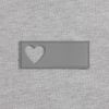 Лейбл из ПВХ с вырубкой «Сердце», серый