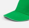 Бейсболка Classic 2.0, ярко-зеленая с белым кантом