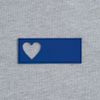 Лейбл из ПВХ с вырубкой «Сердце», синий