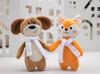 Мягкая игрушка Beastie Toys, собачка с белым шарфом