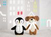 Мягкая игрушка Beastie Toys, пингвиненок с белым шарфом