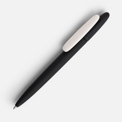 Ручка шариковая Prodir DS5 TRR-P Soft Touch, черная с белым