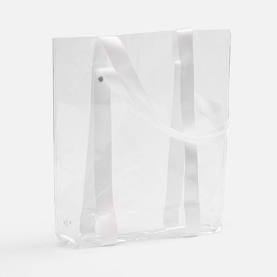 Шопер Clear Fest, ver.2, прозрачный с белыми ручками