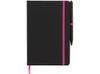 Блокнот Noir Edge среднего размера, черный/розовый