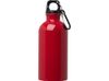 Одностенная бутылка для воды с карабином Oregon, изготовленная из нержавеющей стали, сертифицированной по стандарту RCS, объемом 400 мл - Красный
