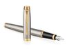 Перьевая ручка Parker IM Metal Brushed Metal GT, перо: F, цвет чернил: blue