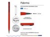 Ручка металлическая шариковая «Palermo», софт-тач, 0,7 мм, красный