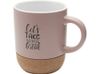Billie керамическая кружка объемом 300 мл с пробковыми деталями и матовой отделкой, пыльно-розовый