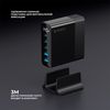 Зарядная станция 3xUSB Type-C, 2xUSB, PD, QC, 140Вт, черный, Deppa
