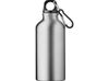 Бутылка для воды с карабином Oregon, объемом 400 мл, серебристый