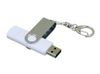 Флешка с  поворотным механизмом, c дополнительным разъемом Micro USB, 32 Гб, белый