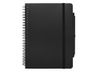 Блокнот Thalaasa формата А5 в твердой обложке из океанического пластика с шариковой ручкой - сплошной черный