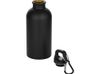 Oregon одностенная бутылка для воды с карабином, изготовленная из нержавеющей стали, сертифицированной по стандарту RCS, объемом 400 мл - Черный