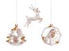 Елочные игрушки ( Снегирь+ Олень+ Ель) Розовый кварц