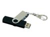 Флешка с  поворотным механизмом, c дополнительным разъемом Micro USB, 16 Гб, черный