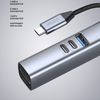 USB-хаб 7 в 1 USB-C - USB-A3.0 + 2хUSB-C + USB-C PD100Вт + HDMI + SD + microSD, серый, Deppa