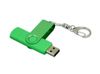 Флешка с поворотным механизмом, c дополнительным разъемом Micro USB, 16 Гб, зеленый