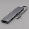 USB Type-C хаб 7-в-1, HDMI, Power Delivery, 2xUSB 3.0, RJ45, microSD/SD, графит, Deppa