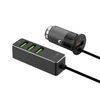 АЗУ 1 USB + 3 USB для пассажиров, QC 3.0, 7А, алюминий, графит, Deppa