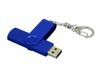 Флешка с поворотным механизмом, c дополнительным разъемом Micro USB, 64 Гб, синий