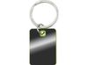 Металлический брелок с пластиковой цветной вставкой "SteelPop Rct", серебристый с зеленым яблоком