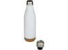 Бутылка для воды Cove из нержавеющей стали с двойными стенками и вакуумной изоляцией, объемом 500 мл, с пробковыми деталями - Белый