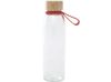 Стеклянная бутылка для воды Porto объемом 500 мл с силиконовой ручкой и бамбуковой крышкой - Brick