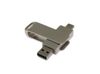 USB-флешка на 16 Гб поворотный механизм 2 в 1, c дополнительным разъемом Type-C с одноцветным металлическим клипом, серый