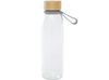Стеклянная бутылка для воды Porto объемом 500 мл с силиконовой ручкой и бамбуковой крышкой - Серый