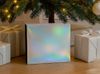 Подарочная коробка с голографическим шубером без печати "Aurora", L, 260х260х100 мм.