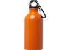 Одностенная бутылка для воды с карабином Oregon, изготовленная из нержавеющей стали, сертифицированной по стандарту RCS, объемом 400 мл - Оранжевый