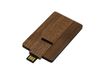 Флешка в виде деревянной карточки с выдвижным механизмом, 8 Гб, коричневый
