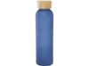 Lume бутылка из матового содово-известкового стекла объемом 500 мл с бамбуковой крышкой - Синий
