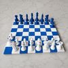 Шахматный комплект TABIA (акриловый камень/ дерево Бук), Небо (бело-синяя под заказ)