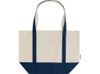 Sam эко- сумка из переработанного хлопка, сертифицированного согласно GRS, плотностью 320 г/м² - Темно - синий / Натуральный