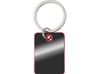 Металлический брелок с пластиковой цветной вставкой "SteelPop Rct", серебристый с красным
