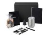 Подарочный набор c термокружкой, блокнотом, ручкой и свечкой, серебристый
