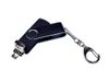 USB-флешка на 64 ГБ поворотный механизм, c двумя дополнительными разъемами MicroUSB и TypeC, черный