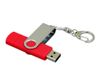 Флешка с  поворотным механизмом, c дополнительным разъемом Micro USB, 16 Гб, красный