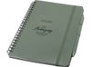 Блокнот Thalaasa формата А5 в твердой обложке из океанического пластика с шариковой ручкой - Зеленый яркий