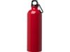 Одностенная бутылка для воды с карабином Oregon, изготовленная из нержавеющей стали, сертифицированной по стандарту RCS, объемом 750 мл - Красный