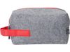 Косметичка из РПЕТ фетра с ручкой "Felt", серый с красным