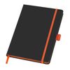 Блокнот "ColorNote Black", твердая обложка A5, 80 листов, черный с оранжевым