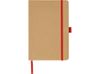 Блокнот A5 "Sevilia Color", твердая обложка из крафта, 80 листов, цветной срез и форзац, натуральный/красный