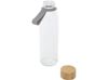 Стеклянная бутылка для воды Porto объемом 500 мл с силиконовой ручкой и бамбуковой крышкой - Серый