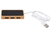USB хаб с подсветкой лого «Reedia S5», 3*USB, 1*Type C, бамбук, черный