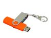 Флешка с  поворотным механизмом, c дополнительным разъемом Micro USB, 32 Гб, оранжевый