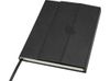 Блокнот Alejandra формата А5 с твердой обложкой из переработанной кожи - сплошной черный