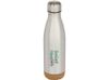 Бутылка для воды Cove из нержавеющей стали с двойными стенками и вакуумной изоляцией, объемом 500 мл, с пробковыми деталями - Matted silver