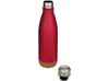 Бутылка для воды Cove из нержавеющей стали с двойными стенками и вакуумной изоляцией, объемом 500 мл, с пробковыми деталями - Красный